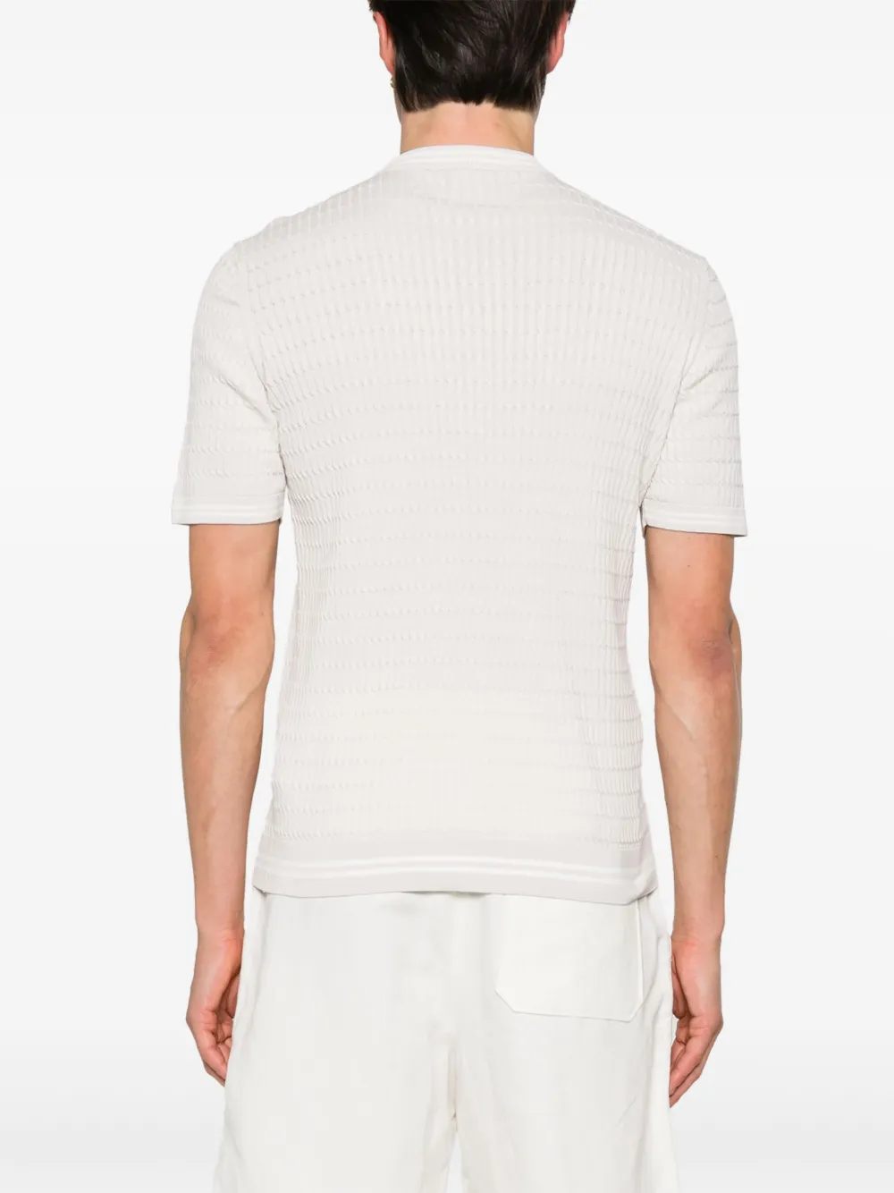 Eleventy Kabelgebreid T-shirt Wit