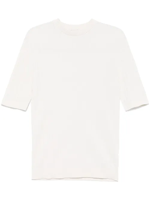 T-shirt à bord en maille nervurée - Eleventy - Modalova