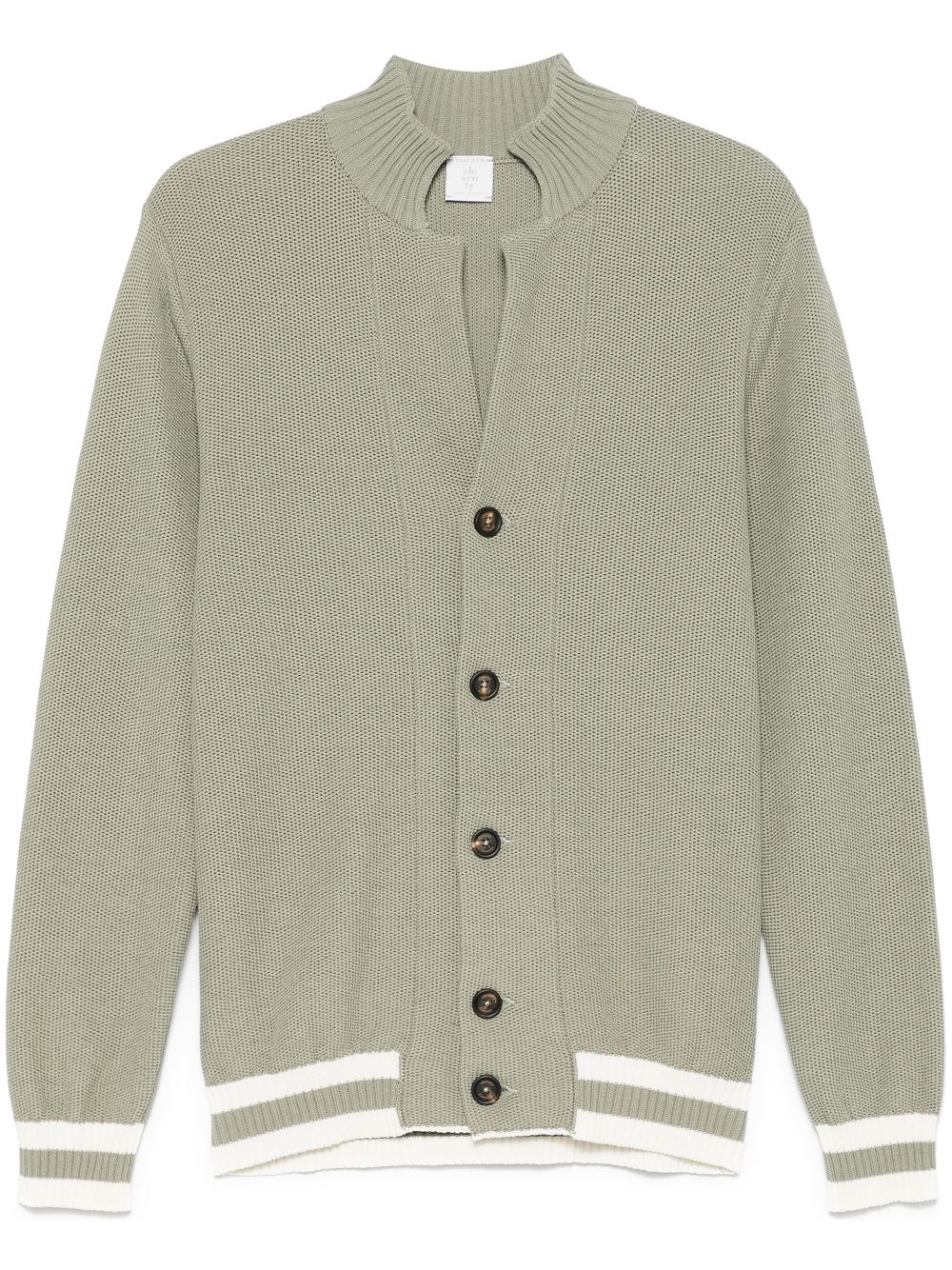 Eleventy stripe-detailed cardigan - Green