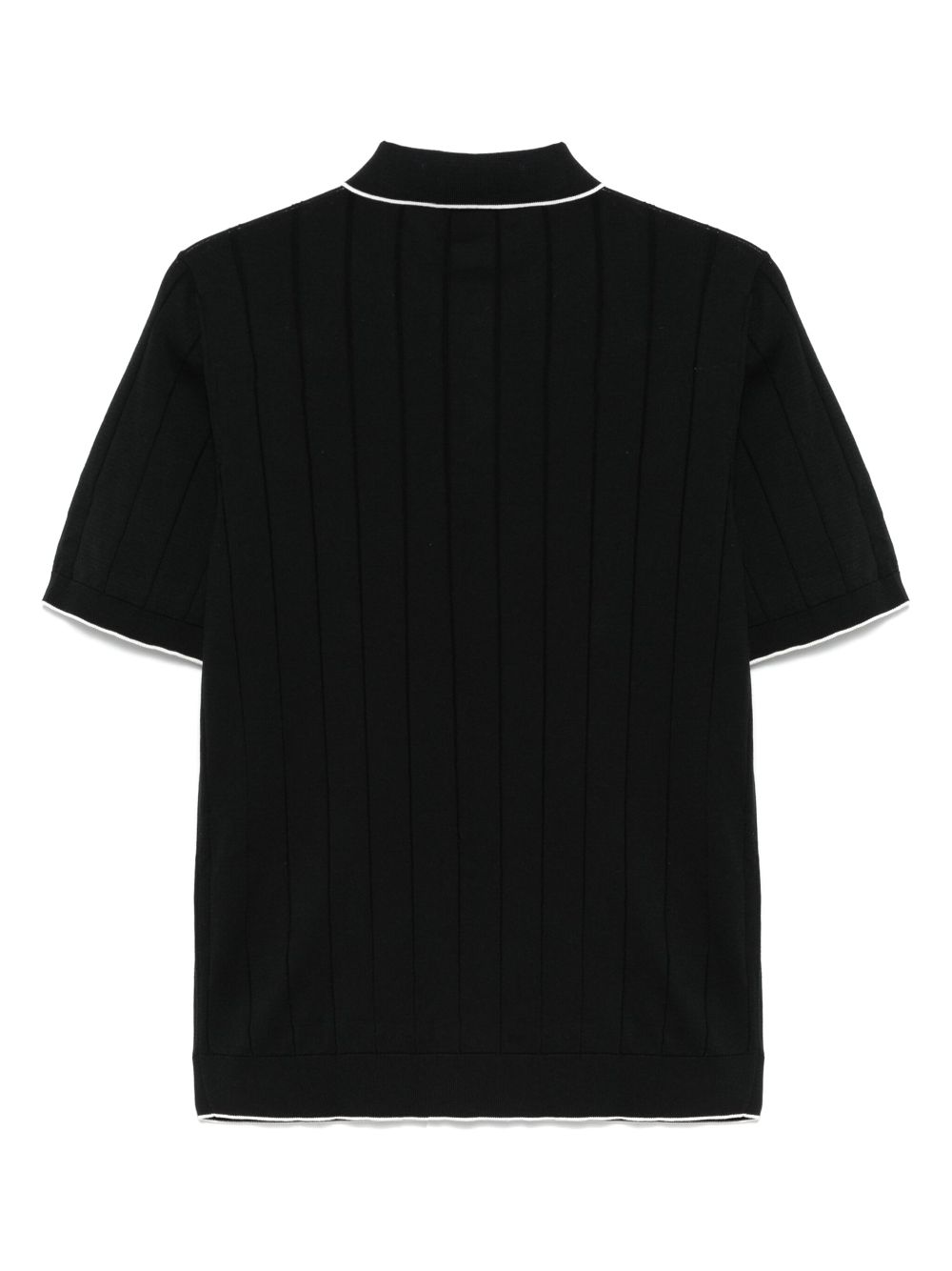 Eleventy ribbed-knit polo shirt - Zwart