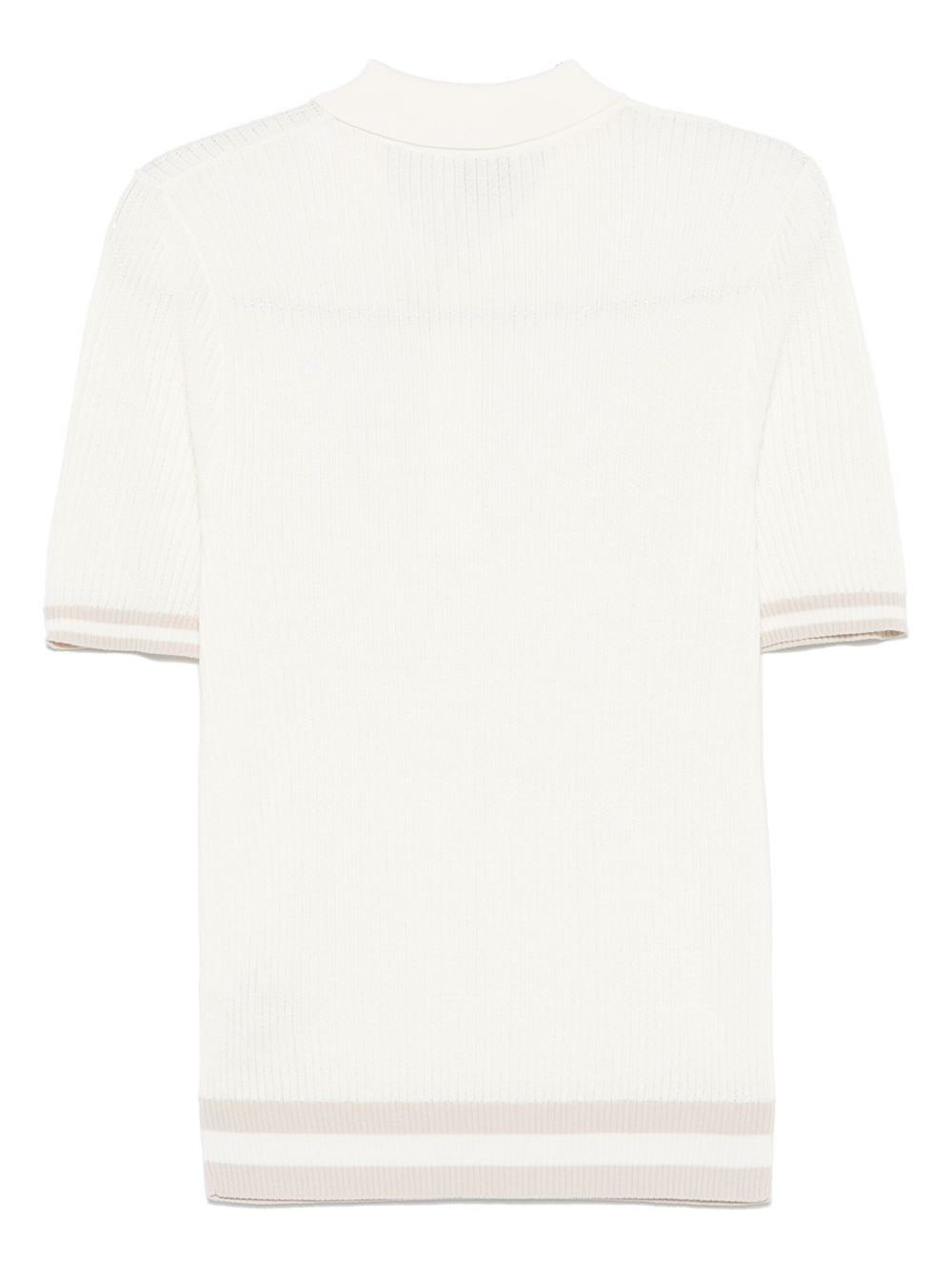 Eleventy ribbed-knit polo shirt - Wit