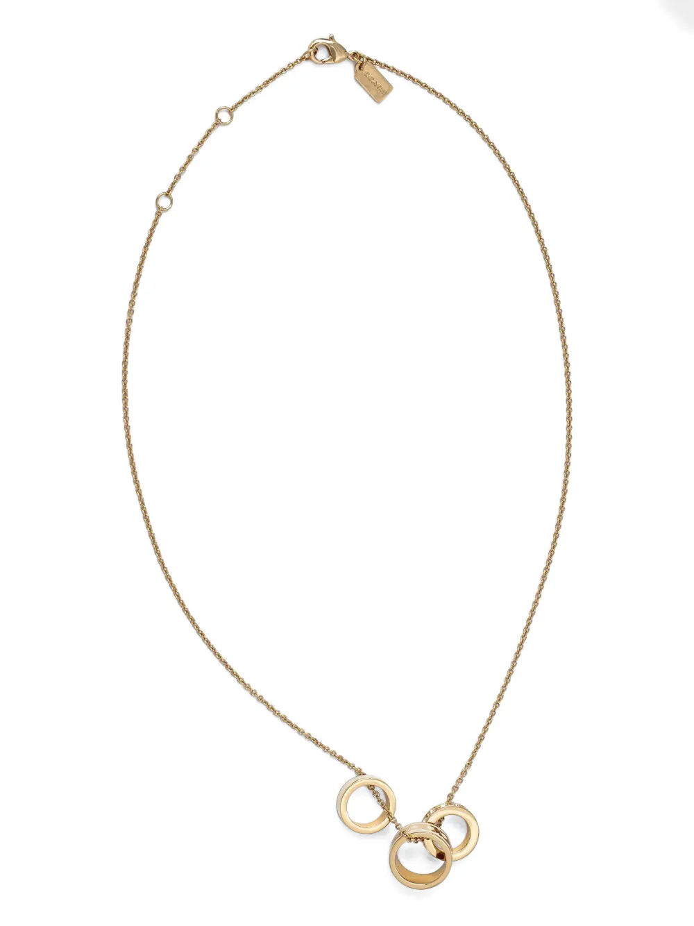 Coach Crystal-rings Necklace In Gold
