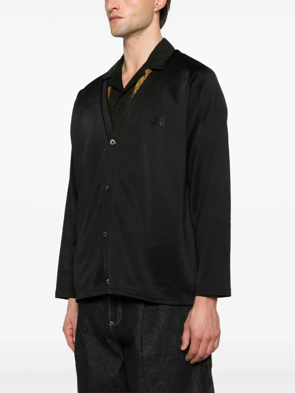 Needles Vest met geborduurd logo Zwart