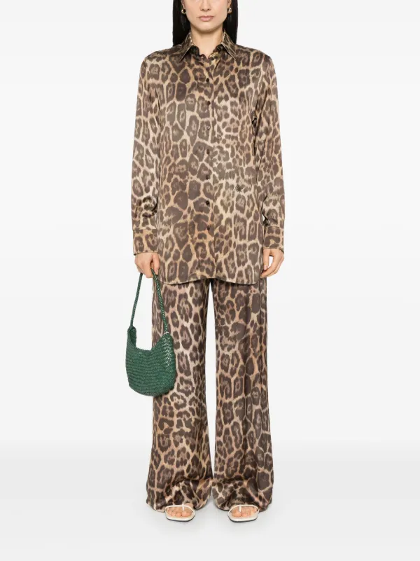 Stella McCartney leopard-print straight-leg Trousers Brown FARFETCH PH
