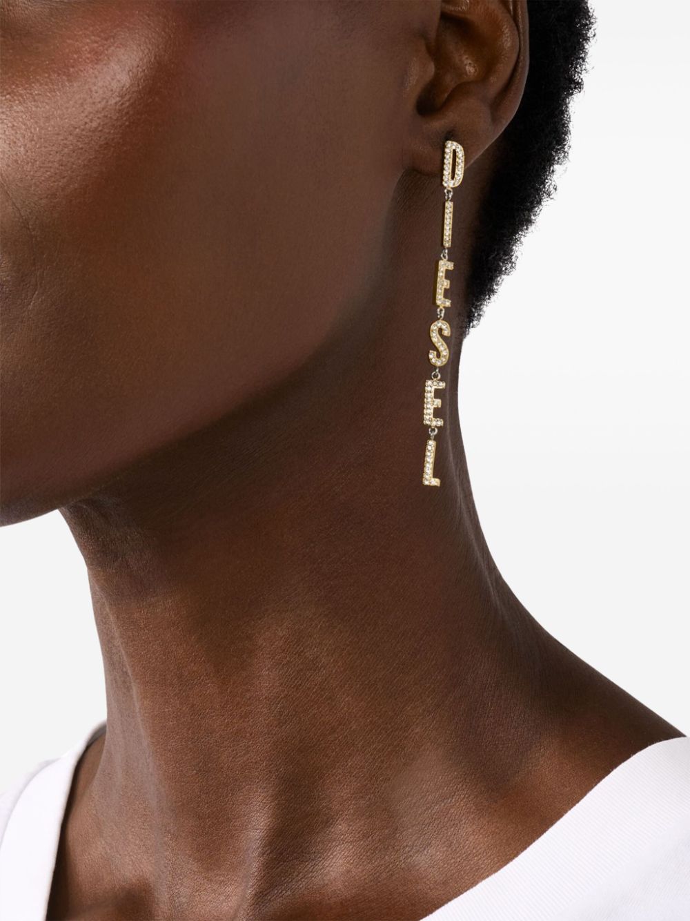 Diesel logo-lettering earring - Goud