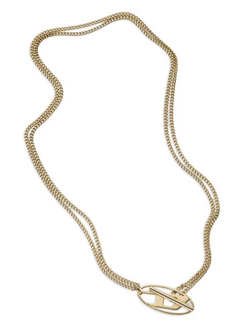 Diesel Oval D-plaque necklace