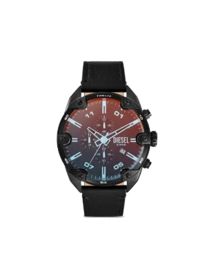 Diesel Mr. Daddy Men's Watch Multifunctional Movement with Silicone Stainless Steel or Leather Strap, Off White And Graphite, Classic