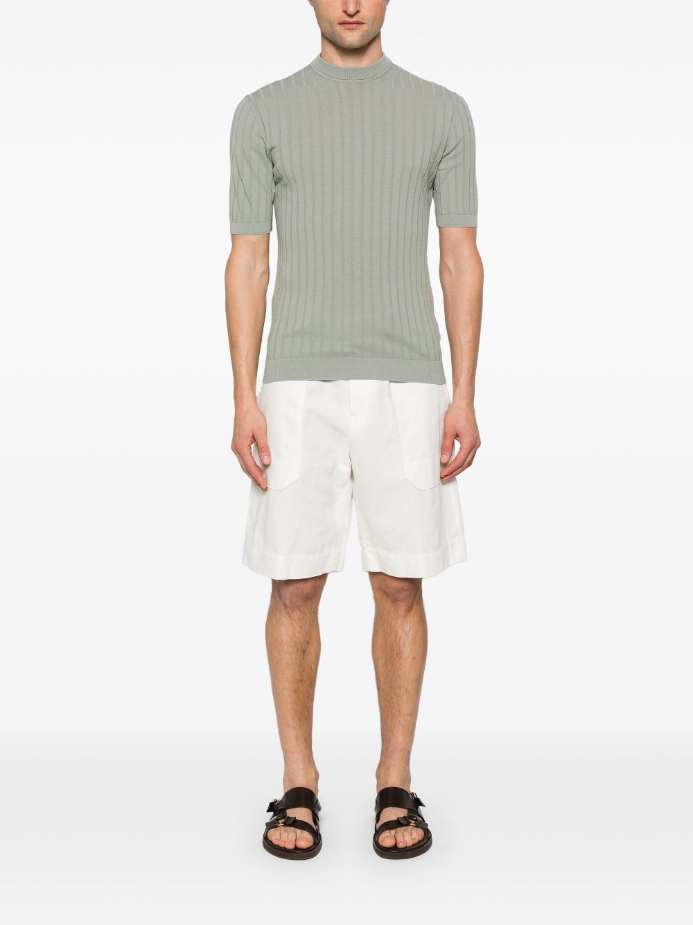 Eleventy ribbed-knit T-shirt - Groen