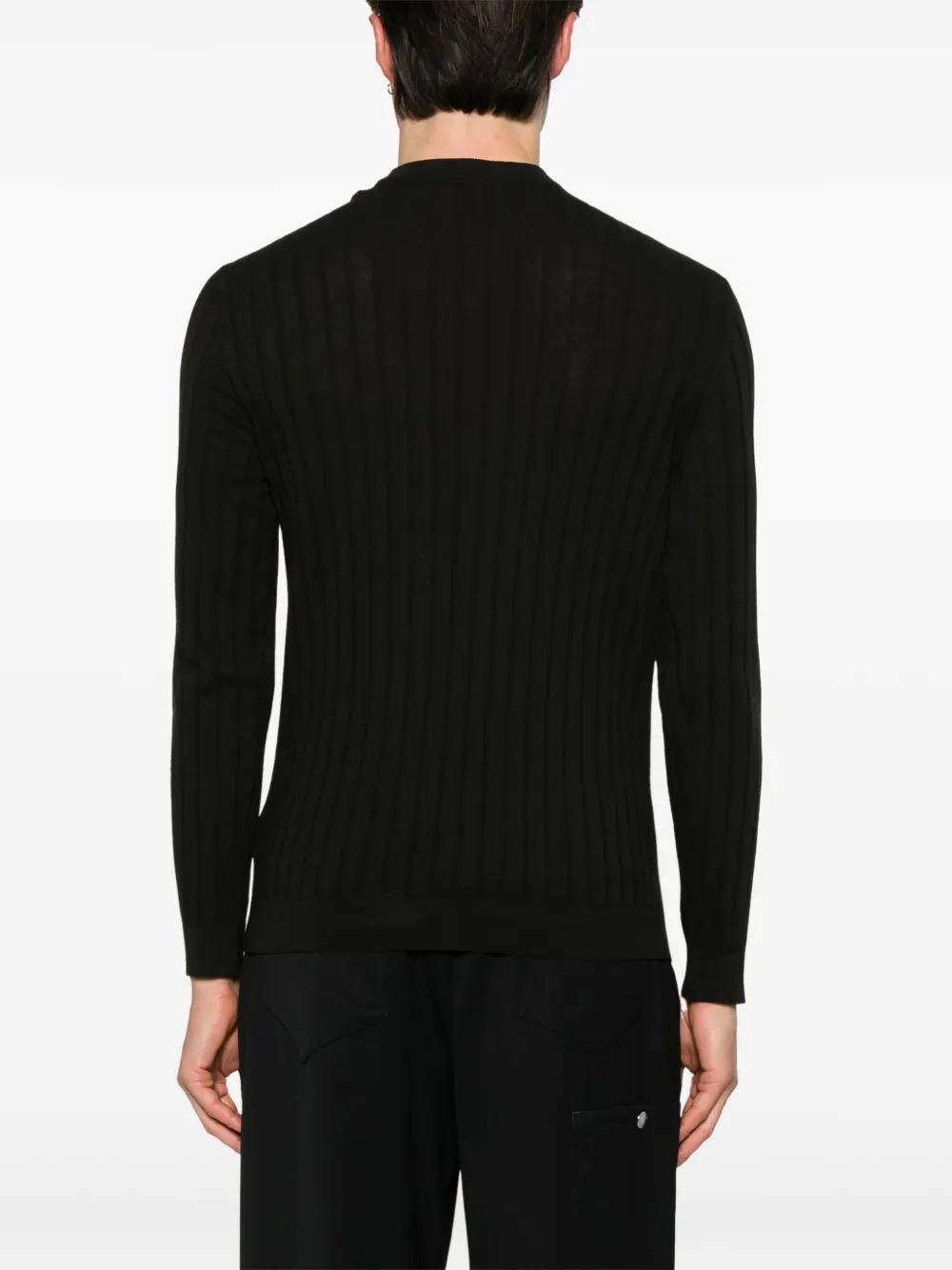 Eleventy Geribbelde sweater Zwart