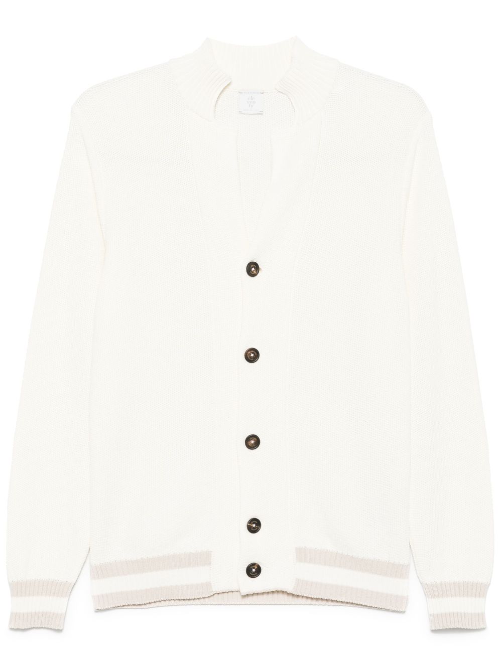 Eleventy stripe-detailed cardigan - White