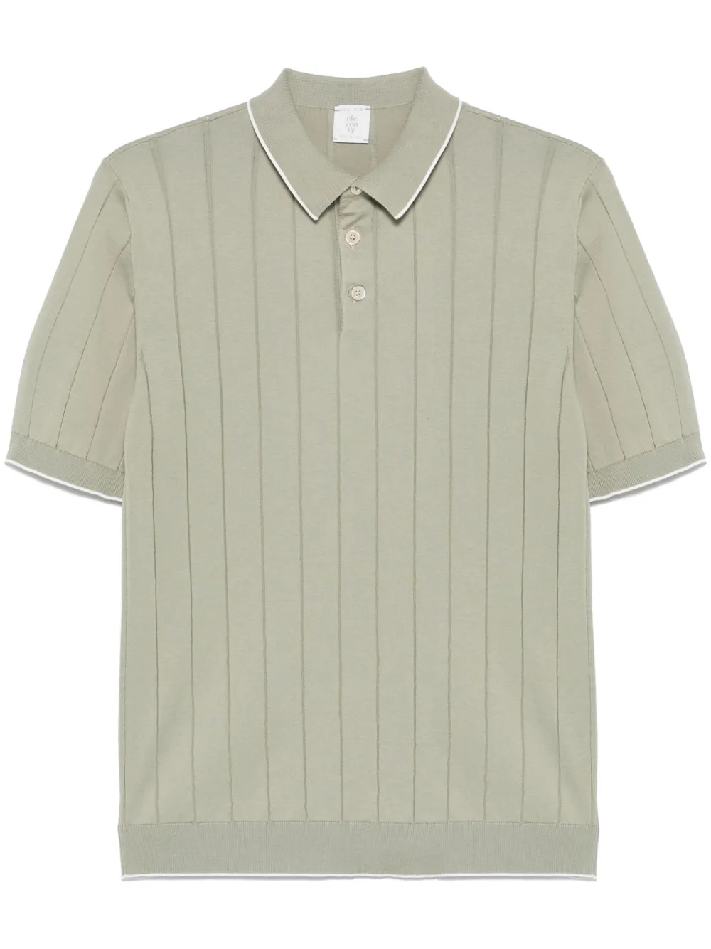Eleventy playera tipo polo tejida de canalé | verde | Image 1