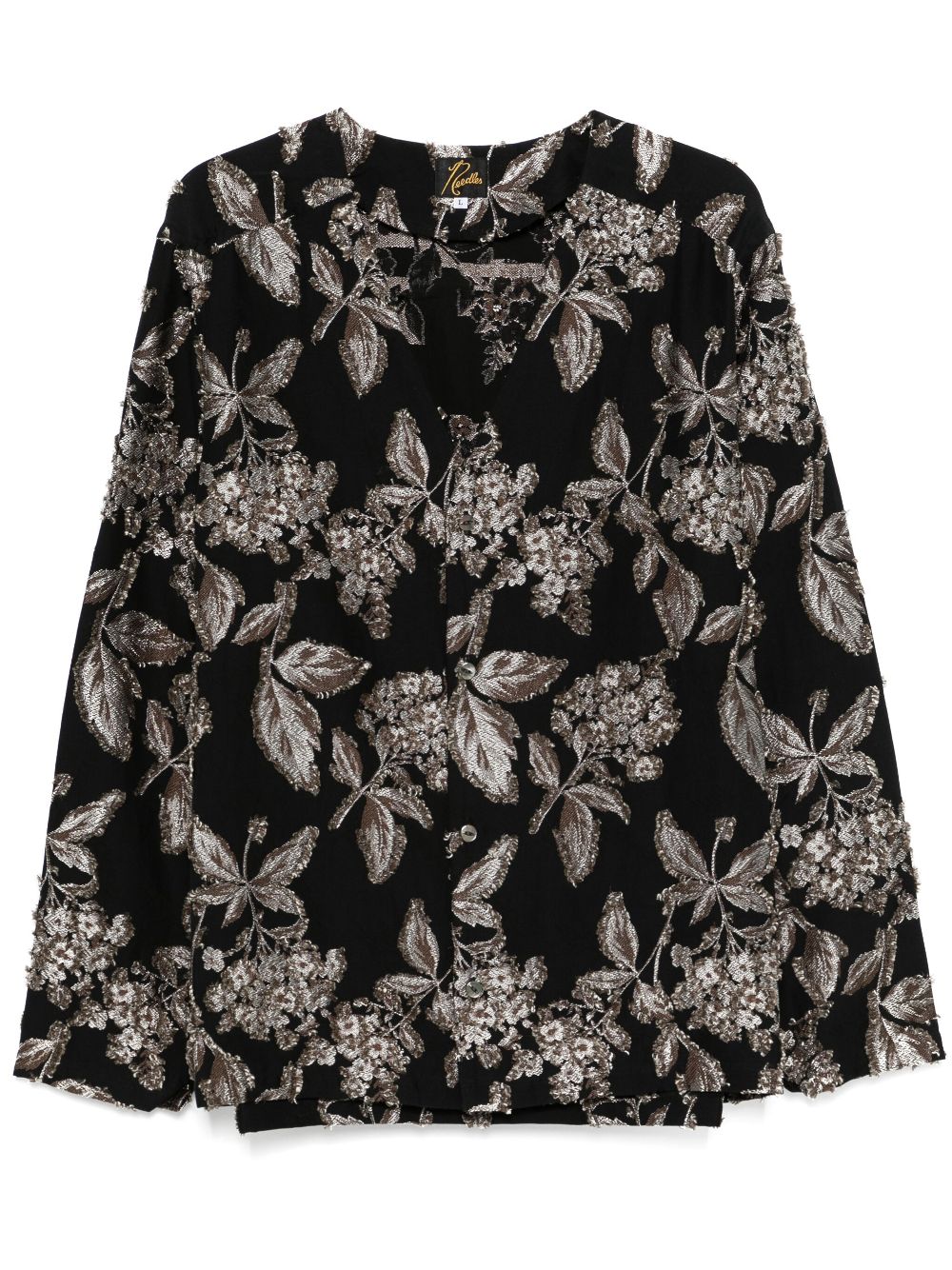 Needles floral-jacquard shirt - Black