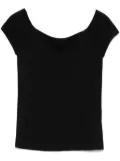 Eric Bompard Bardot-neckline top - Black