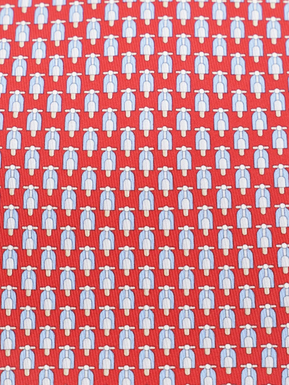 Ferragamo Stropdas met scooter-print - Rood