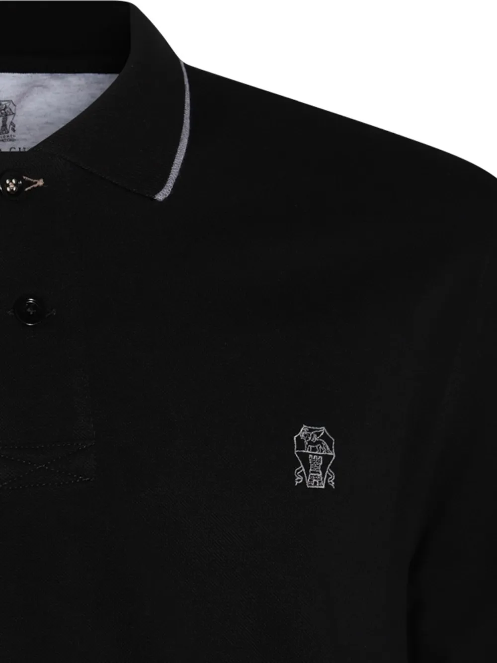 Brunello Cucinelli Piqué poloshirt Zwart
