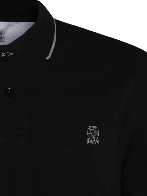 Brunello Cucinelli Piqué Polo Shirt | Black | FARFETCH