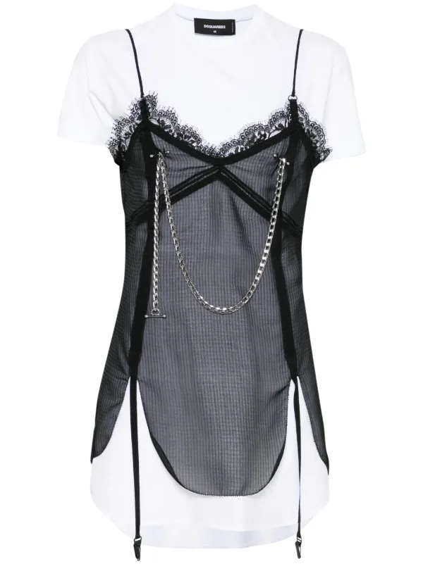 DSQUARED2 Pierced Apron Dress | Black | FARFETCH DSQUARED2 Pierced Apron Dress | Black | FARFETCH