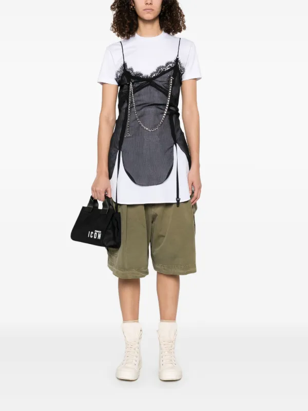 DSQUARED2 Pierced Apron Dress | Black | FARFETCH