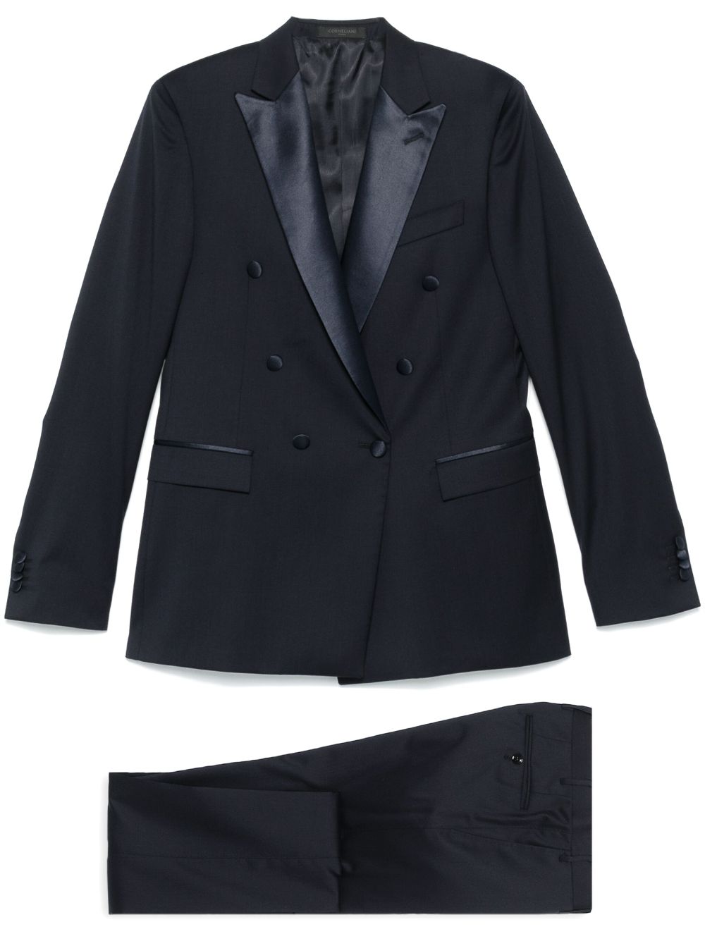 Corneliani satin-trim suit - Blue