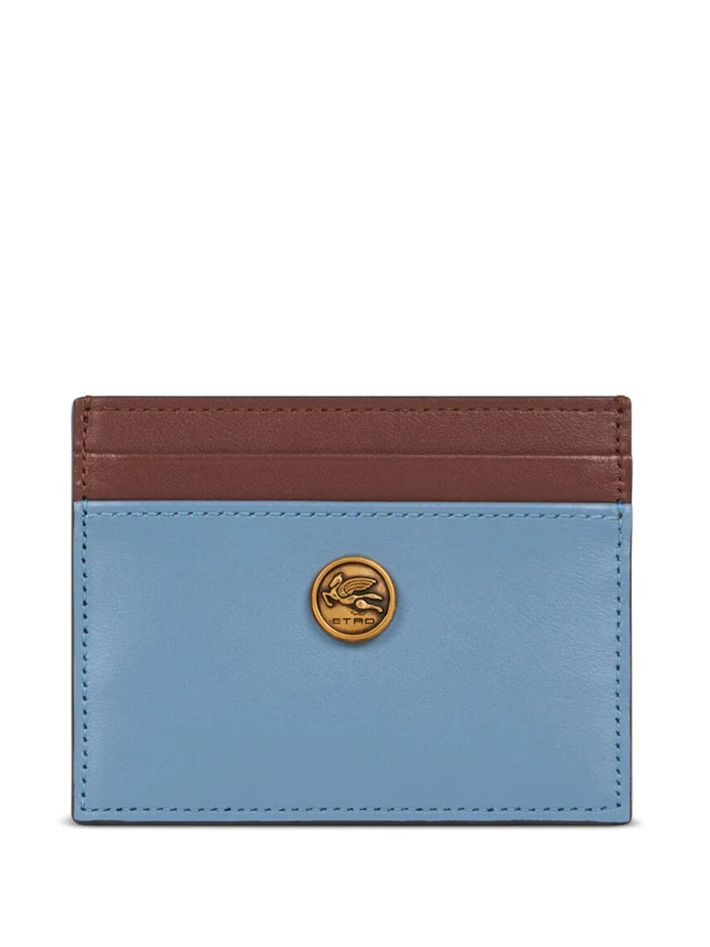 ETRO two-tone leather cardholder Blauw