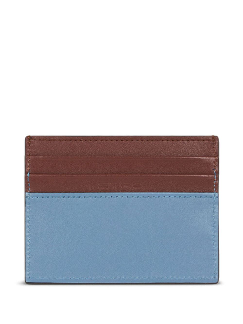 ETRO two-tone leather cardholder - Blauw