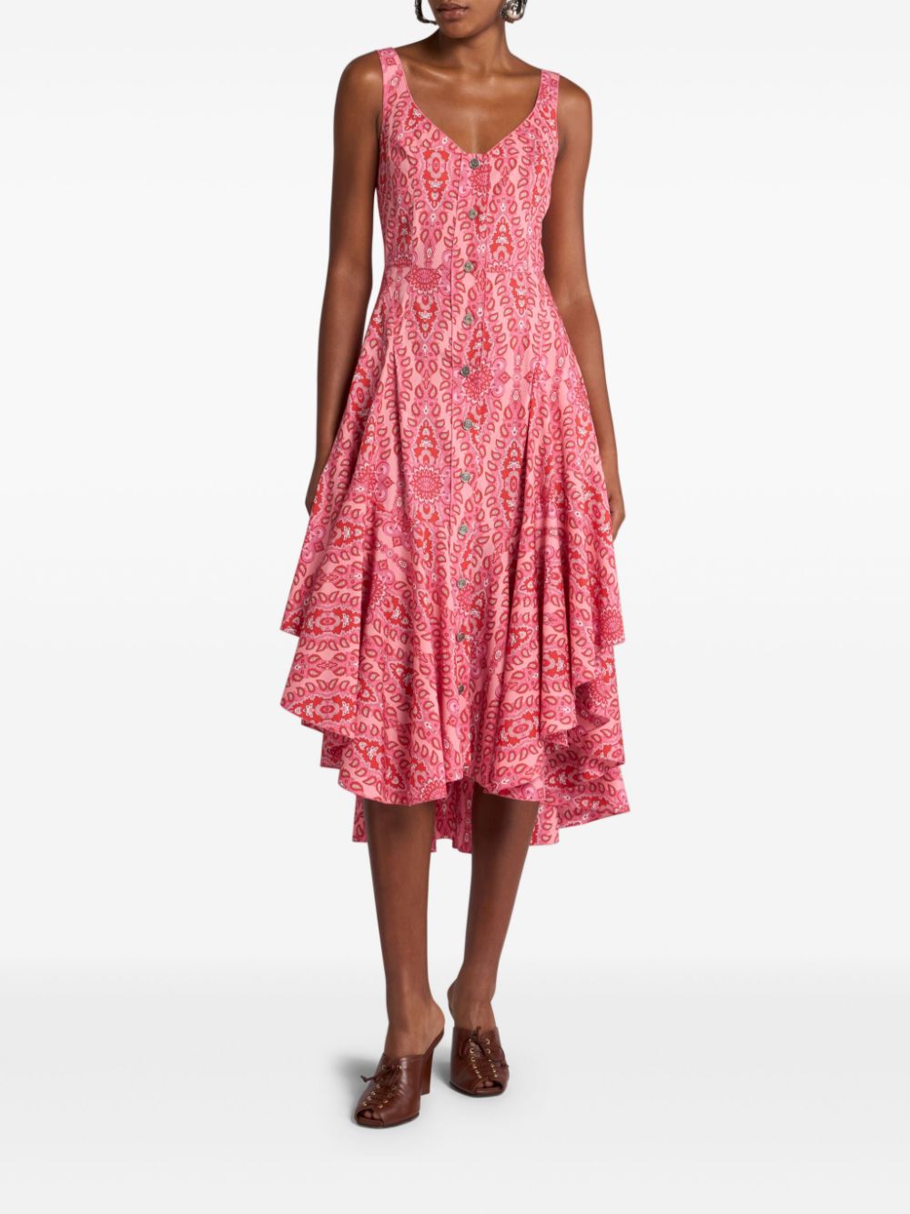 ETRO medallion-motif sleeveless dress - Roze