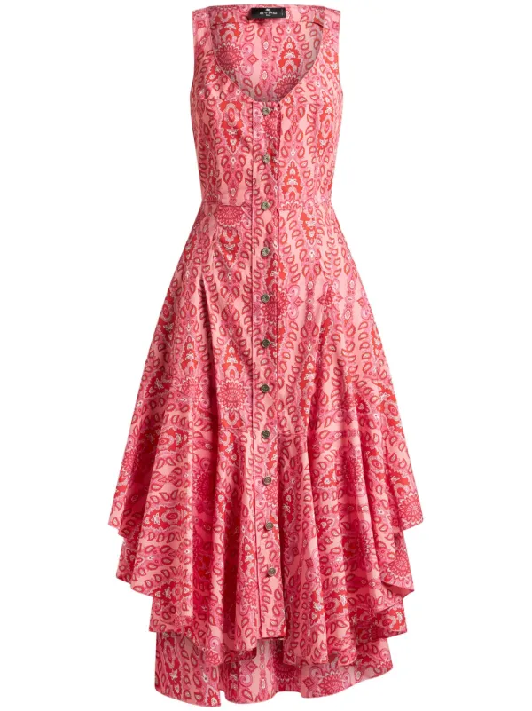 ETRO メダリオン ペイズリー ノースリーブ ドレス ピンク ETRO メダリオンモチーフ ノースリーブドレス | ピンク