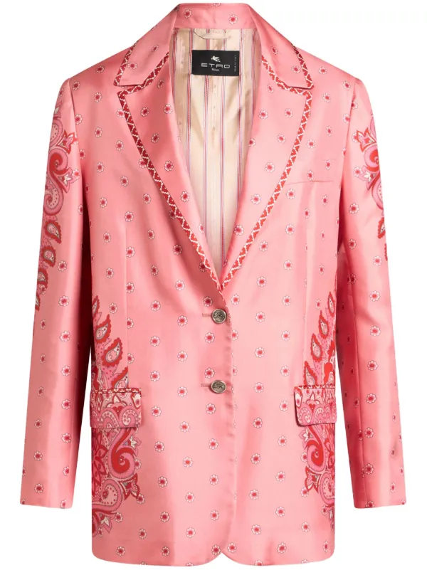 ETRO ペイズリーモチーフ コットン シルク カフタン ピンク ETRO ペイズリーモチーフ コットン シルク カフタン ピンク