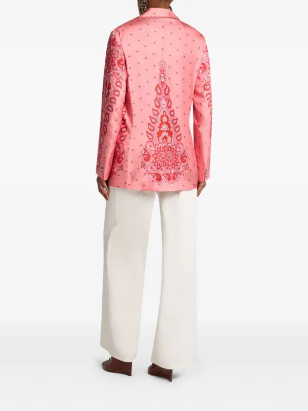 ETRO フローラル ペイズリー シルク ジャケット ピンク ETRO ペイズリー シルクジャケット | ピンク | FARFETCH JP