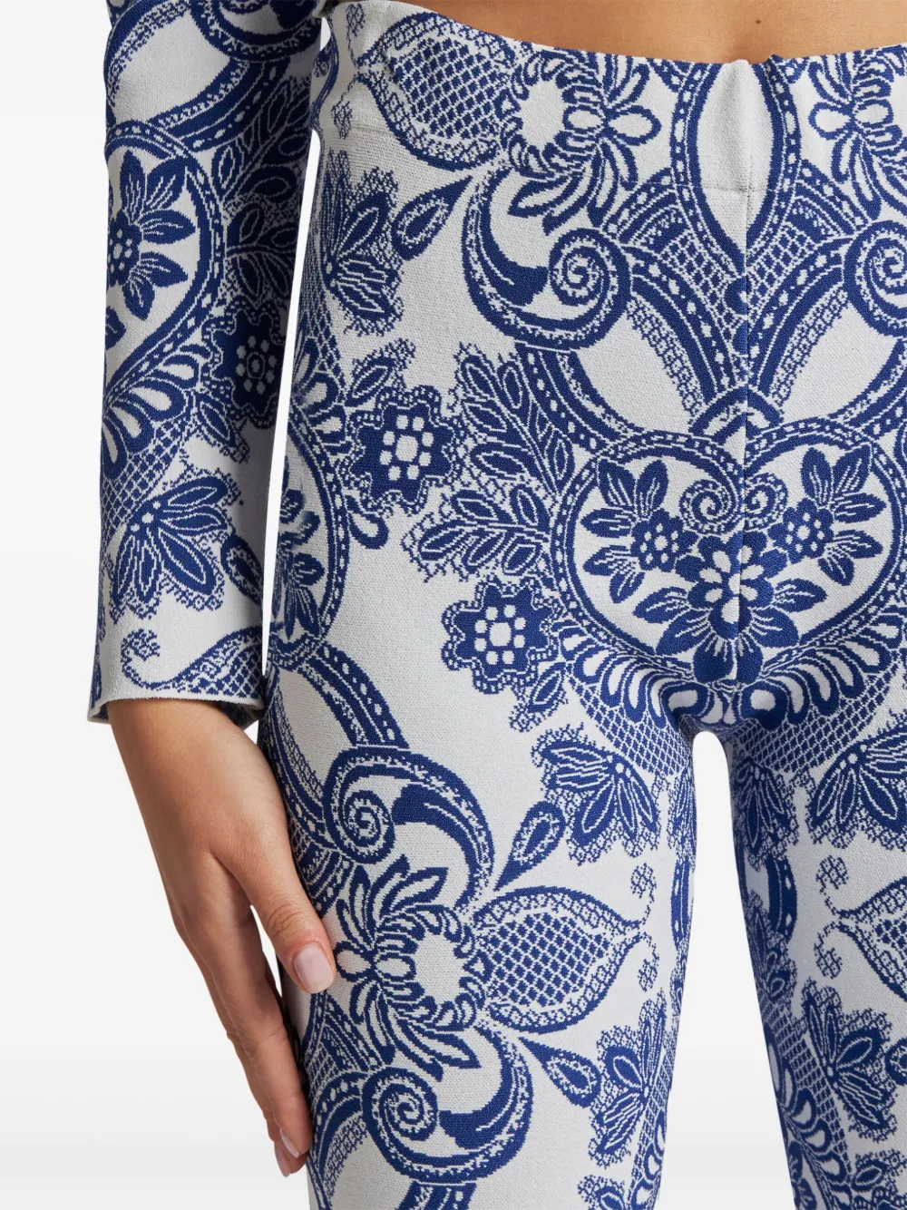 ETRO Gebreide broek met kanten patroon Wit