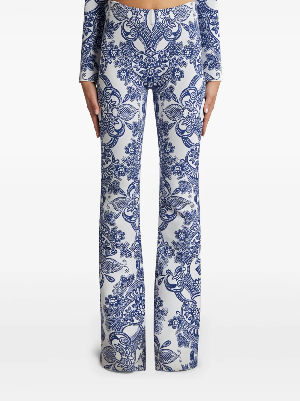 ETRO Gebreide broek met kanten patroon Wit