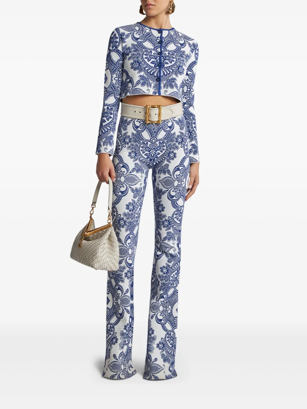 ETRO Gebreide broek met kanten patroon - Wit