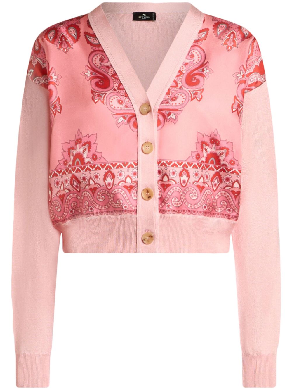 ETRO printed-panel cardigan Roze