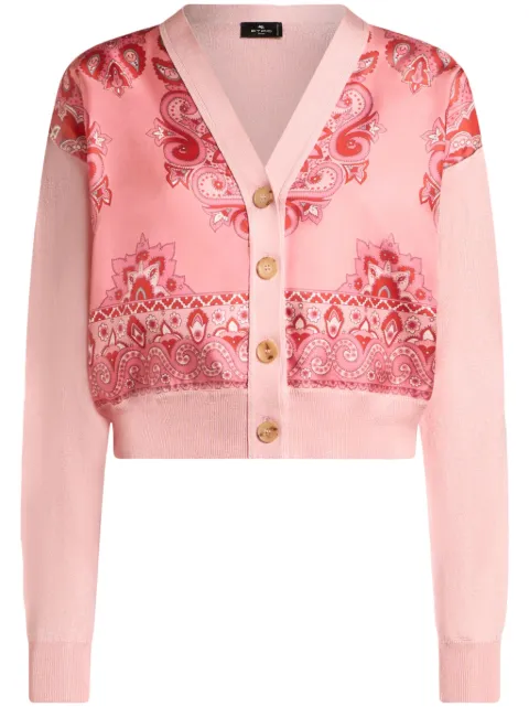 ETRO cardigan à empiècement imprimé