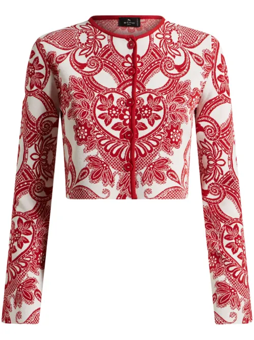 Cardigan bicolore à coupe crop - ETRO - Modalova
