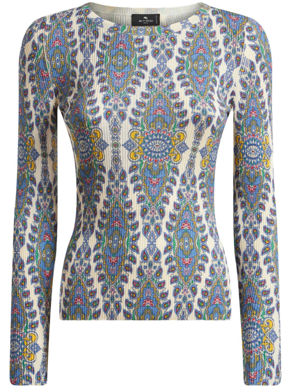 ETRO paisley-print fine-knit sweater Wit