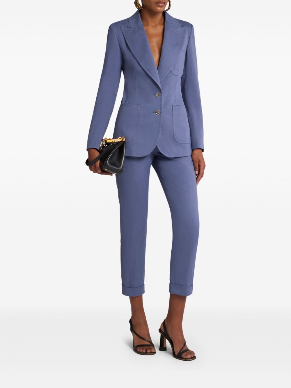 ETRO paisley-jacquard blazer - Blauw