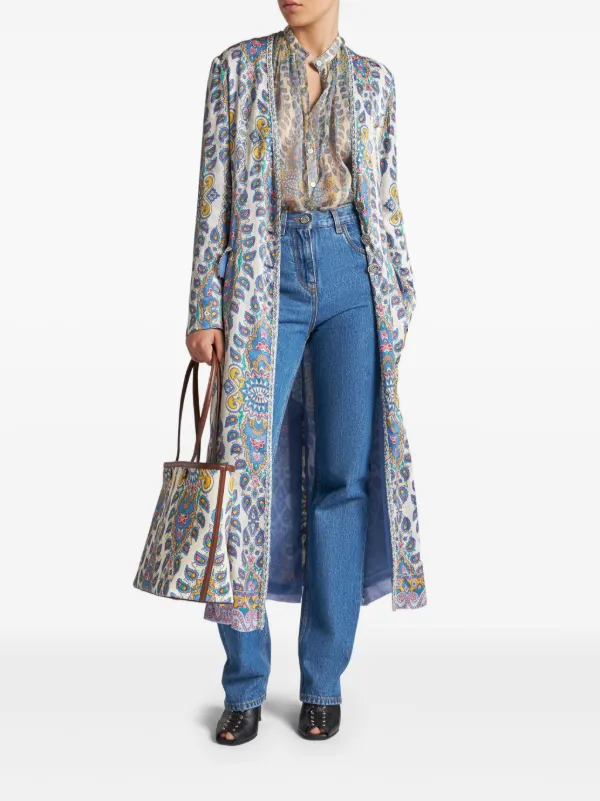ETRO ペイズリー プリント コート ホワイト ETRO ペイズリー コート | ホワイト | FARFETCH JP