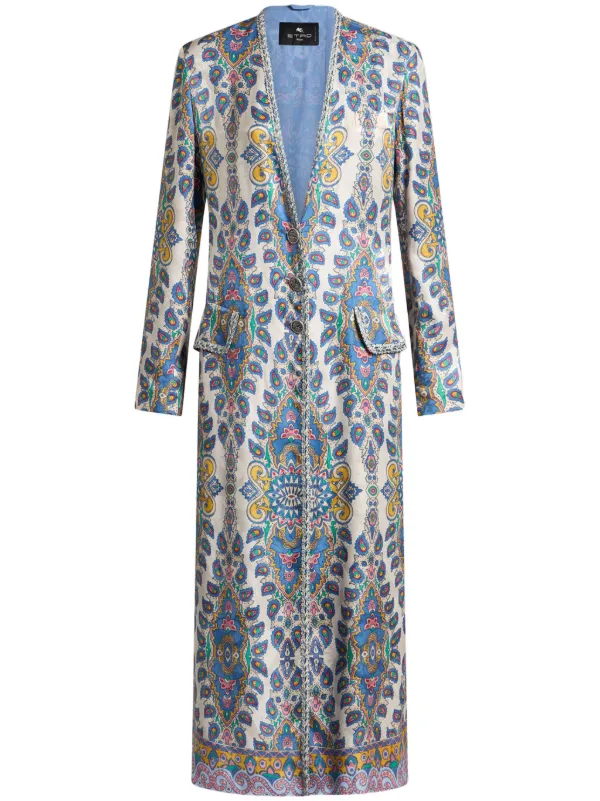 ETRO ペイズリー コート | ホワイト | FARFETCH JP