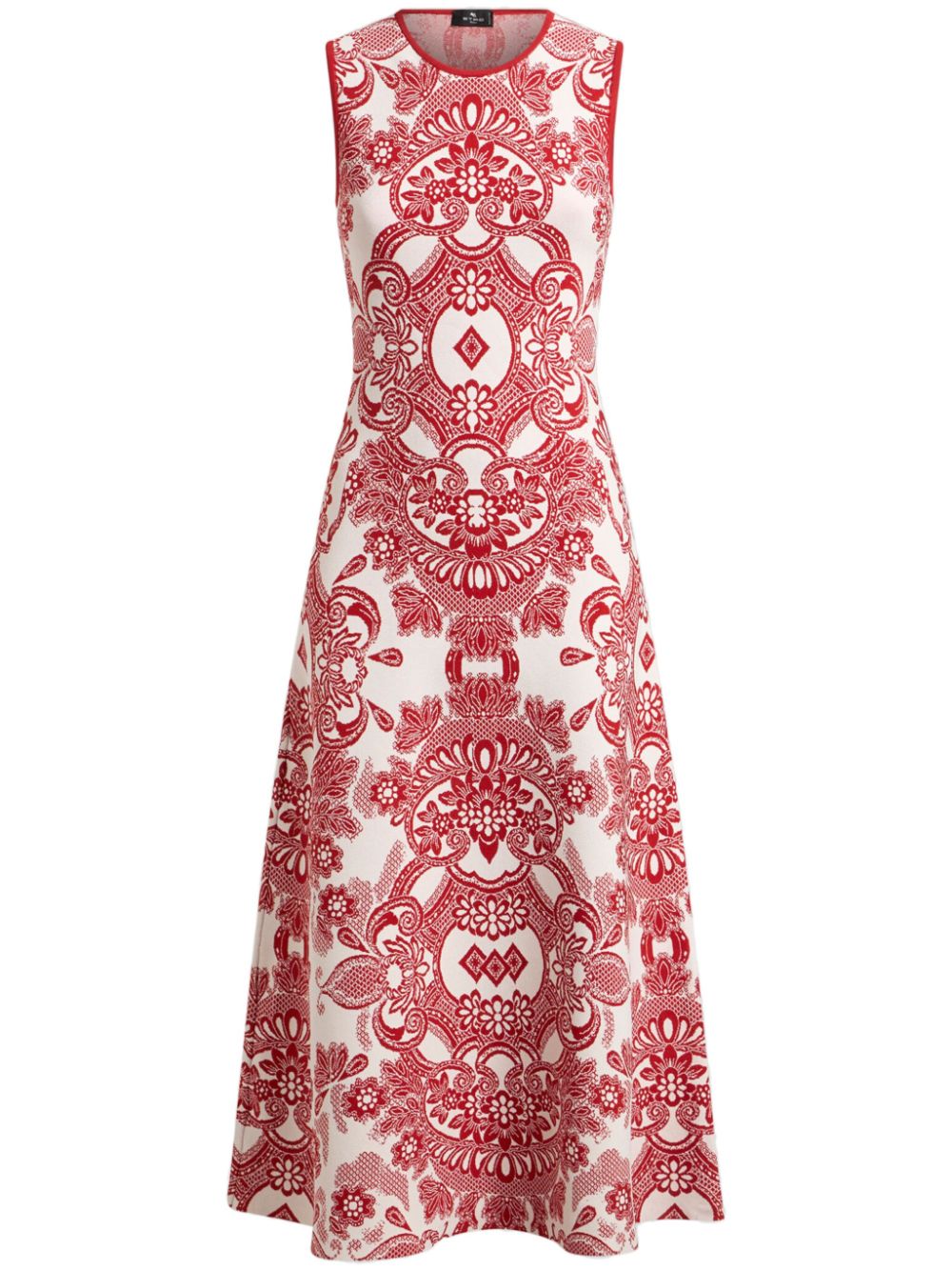 patterned-jacquard midi dress