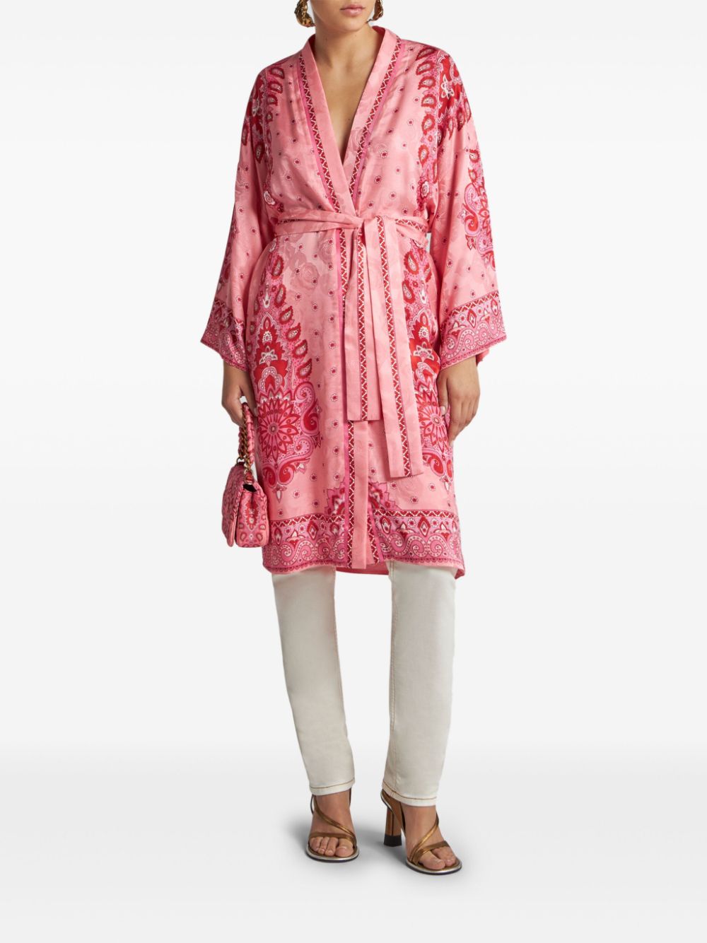 ETRO paisley-print robe jacket - Roze