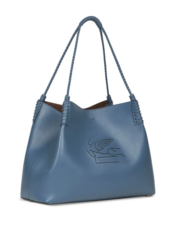 トートバッグ Etro Libra Medium Smooth Leather Tote Bag ETRO Medium Libra Tote Bag | Blue | FARFETCH