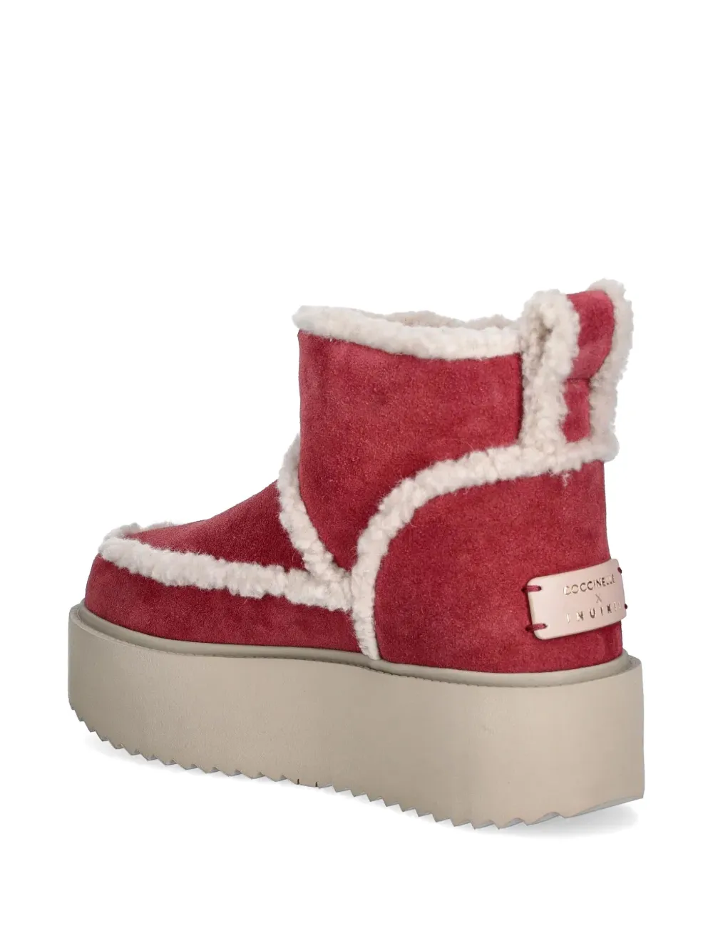 Inuikii x Coccinelle classic low shearling boots Pink