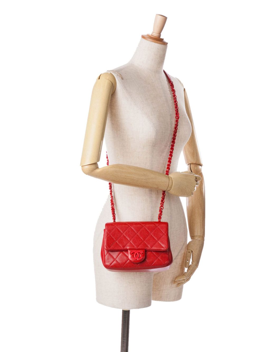 CHANEL Pre-Owned 2019 Mini Square Caviar Incognito Flap crossbodytas - Rood