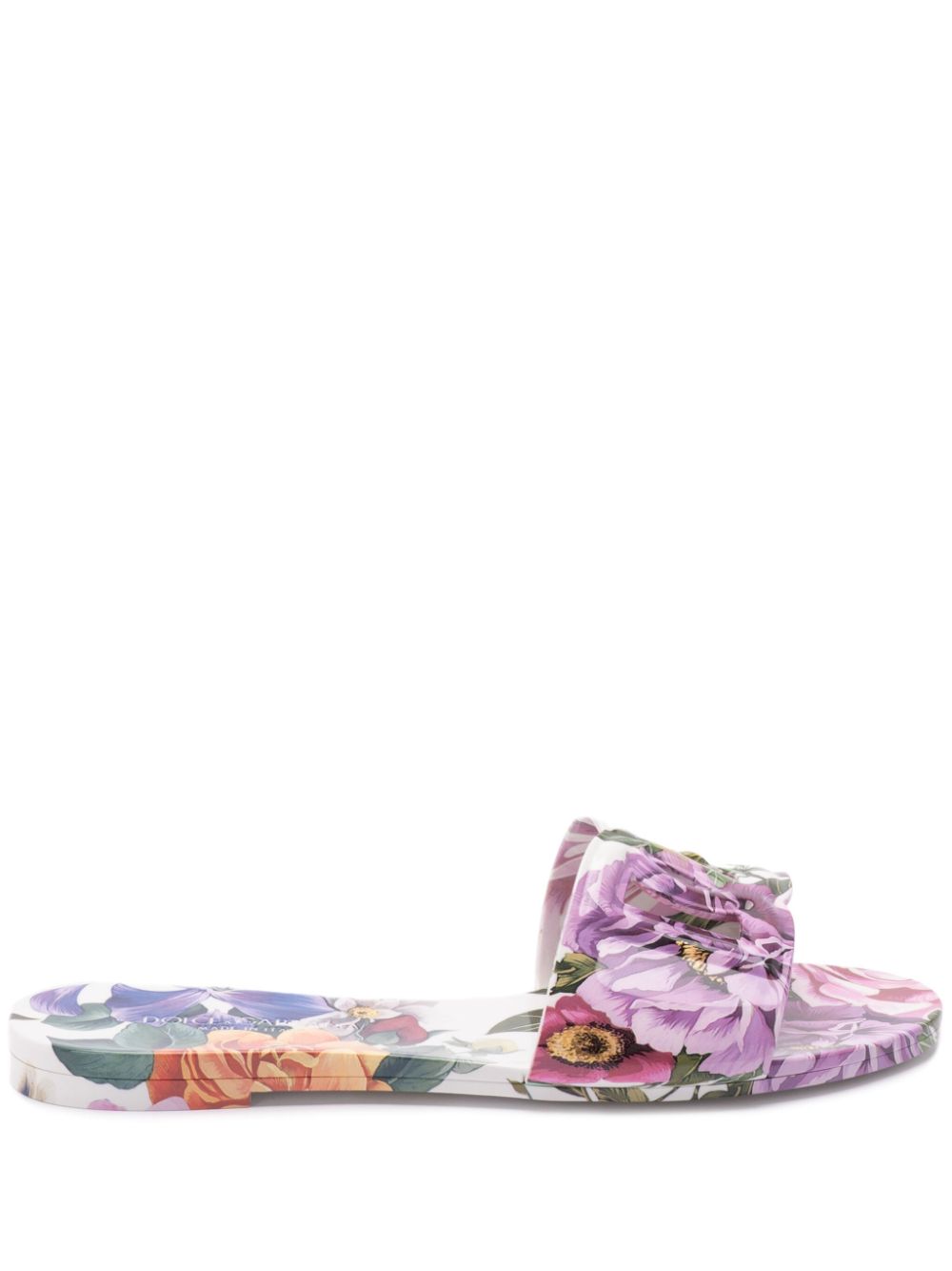 Dolce & Gabbana Badslippers met bloemenprint Wit