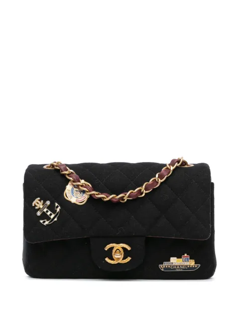 CHANEL Pre-Owned 2018-2019 Mini Rectangular Felt Paris-Hamburg Charms Flap crossbody bag