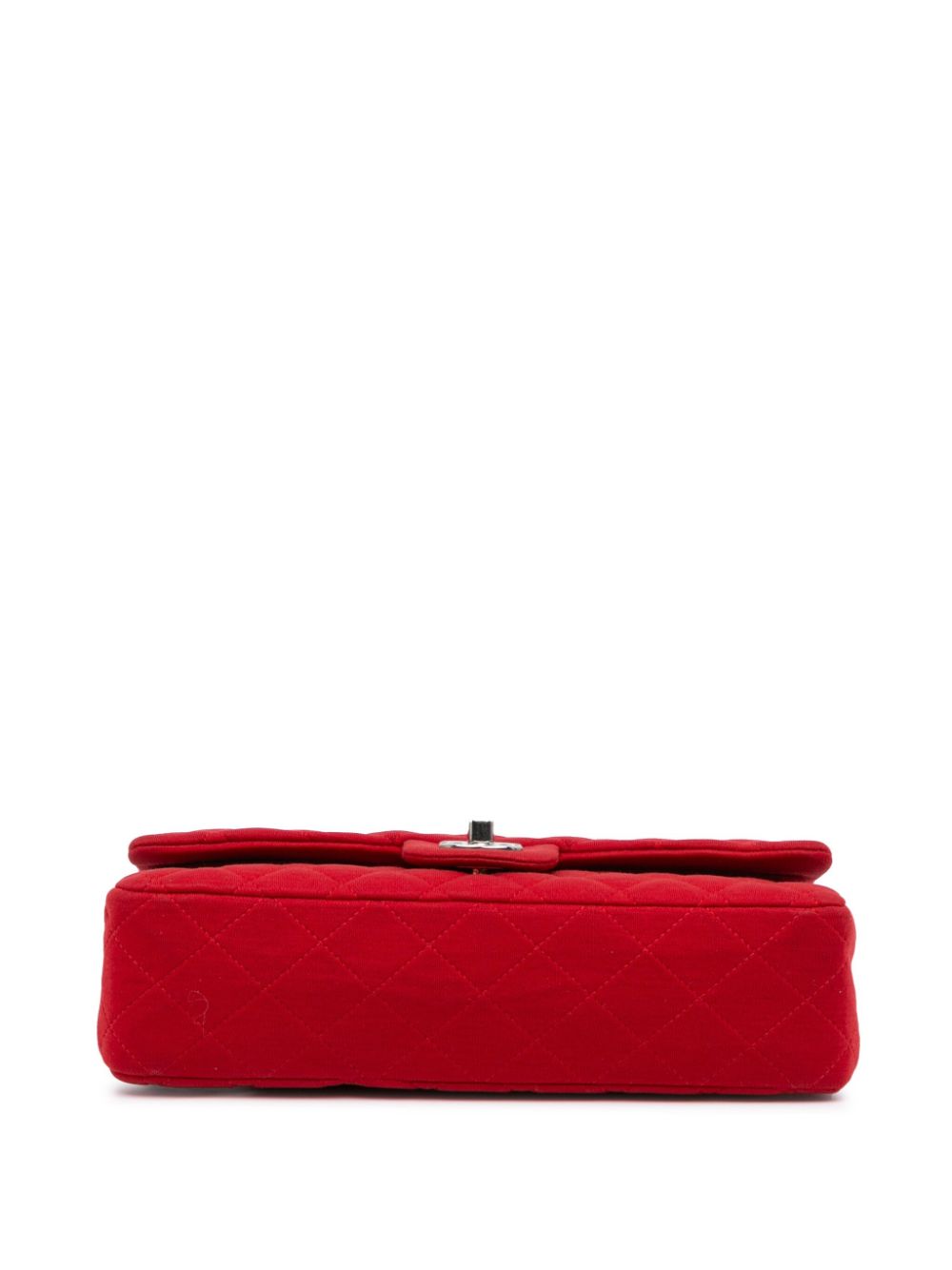 Pre-owned Chanel Classic Jersey Double Flap 中号单肩包（2014-2015年典藏款） In Red