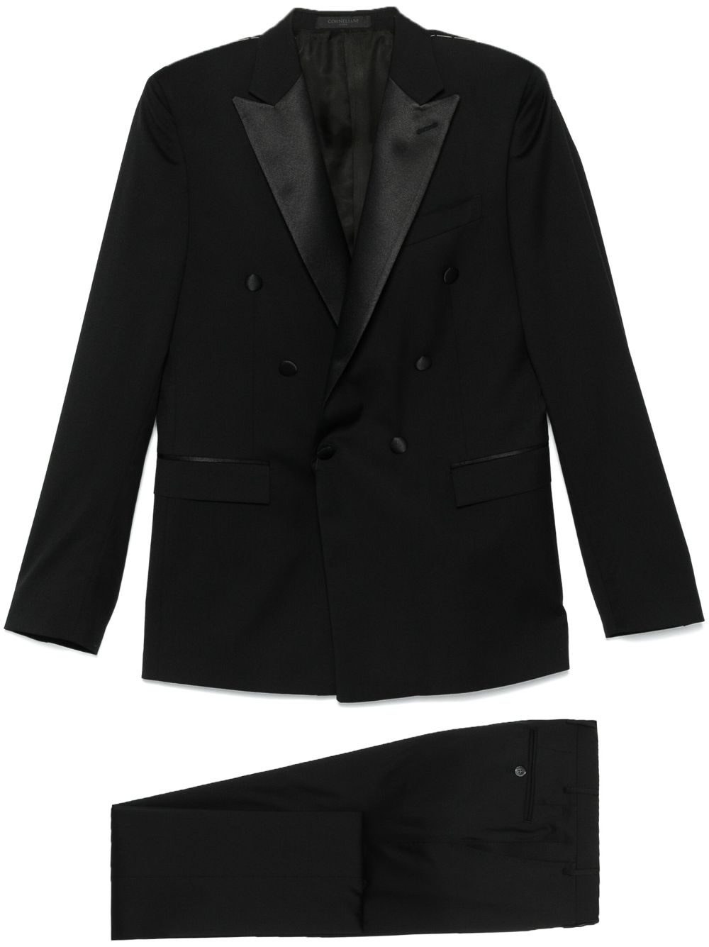 Corneliani satin-trim suit - Black