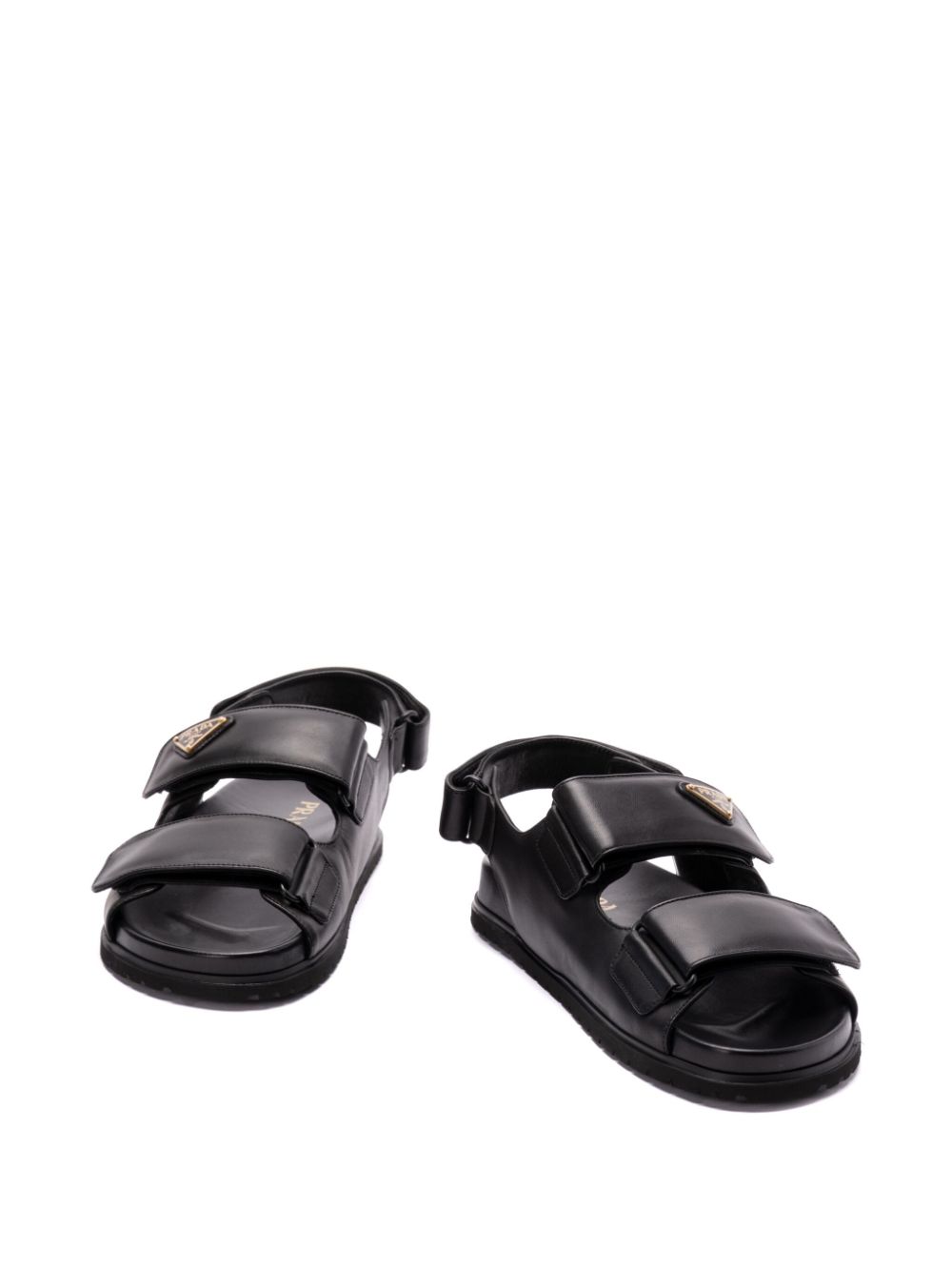 Prada touch-strap leather sandals - Zwart