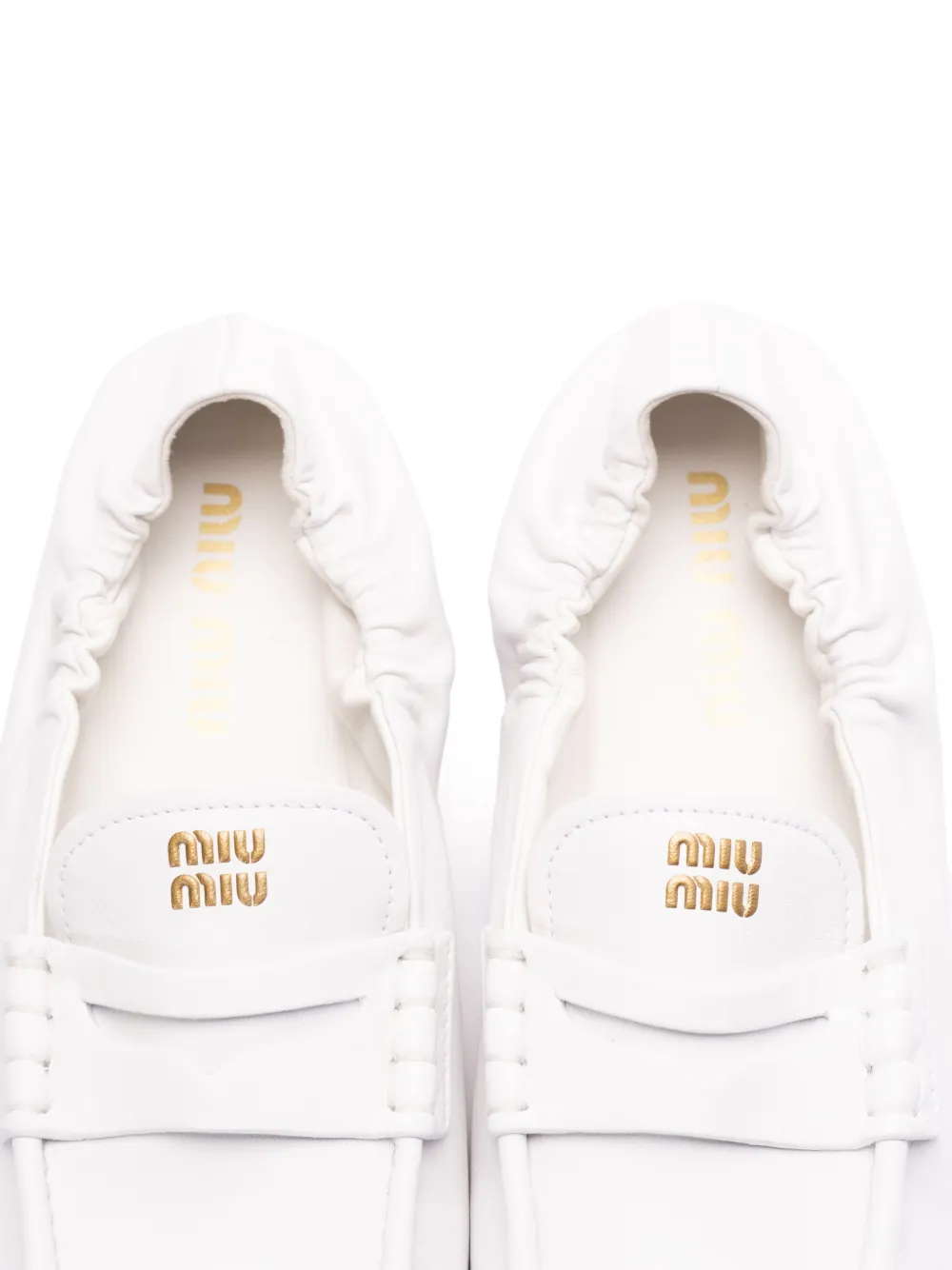 Miu Penny loafers met logo Wit